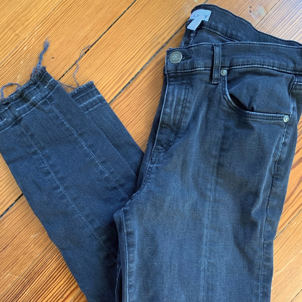 LOFT raw hem skinny jeans